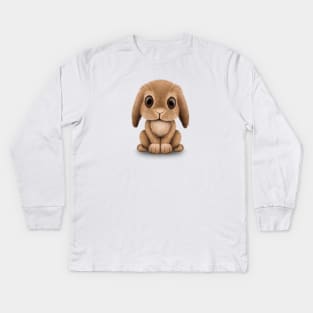 Cute Brown Baby Bunny Rabbit Kids Long Sleeve T-Shirt